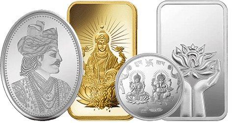 Various Golden & SIlver South Asian Coins Illustration