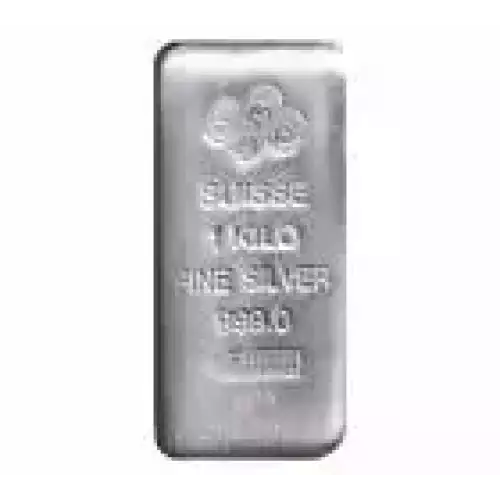 1 Kilo PAMP Suisse .999 Fine Silver Cast Bar- SKU# A028 (2)