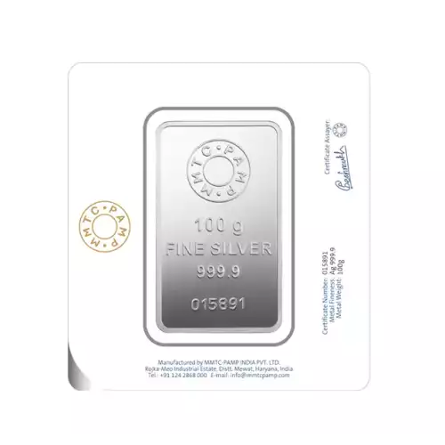 100g Lotus Pamp Silver Bar