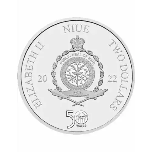 2022 1oz NIUE GODFATHER 50th Anniversary Enameled Silver Coin