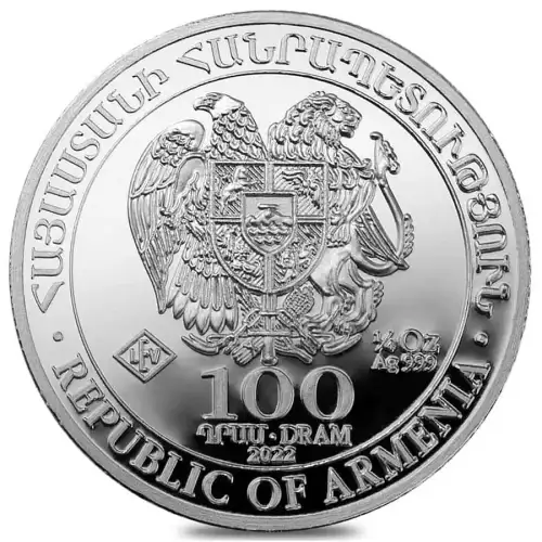 2022 Armenia Noah's Ark Fine Silver 100 Drams ¼ oz Coin (3)