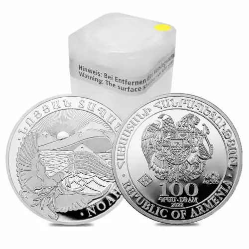 2022 Armenia Noah's Ark Fine Silver 100 Drams ¼ oz Coin