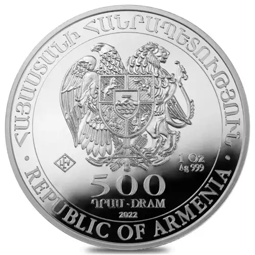 2022 Armenia Noah's Ark Fine Silver 500 Drams 1 oz Coin (2)