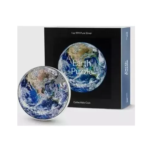 2022 EARTH Puzzle Coin 1 oz. Silver & 4.5 oz Copper