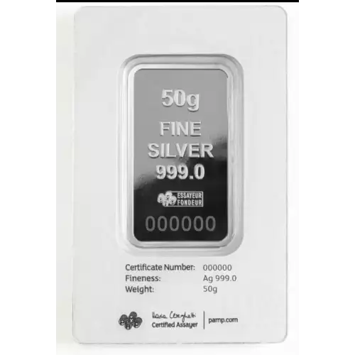 2023 PAMP Suisse 50 Gram Fine Silver Morgan Bar - 5000 MINTAGE (4)