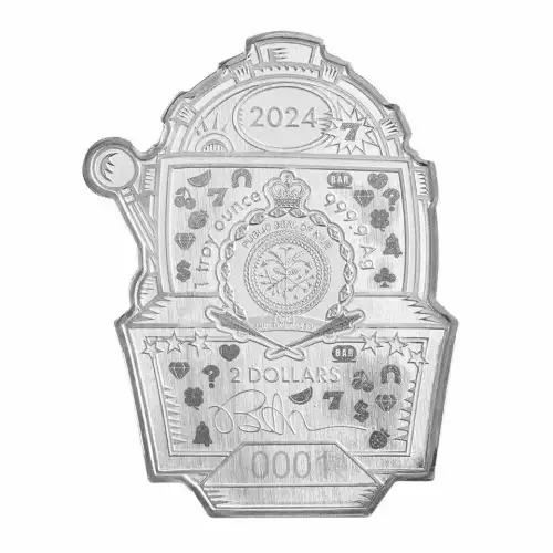 2024 Niue Burton Morris Lucky 7'S Slot 1 oz Colorized Silver Coin PAMP (5)