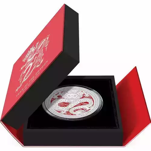 2024 Niue KCIII Lunar Year of the Dragon 3oz Silver Colorized Proof Coin (3)