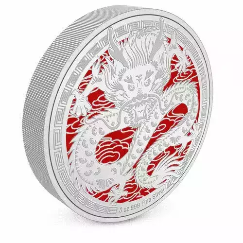 2024 Niue KCIII Lunar Year of the Dragon 3oz Silver Colorized Proof Coin (2)