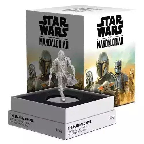 MANDALORIAN Star Wars Limited Edition Series 1 150g 3D Silver Miniature (5)