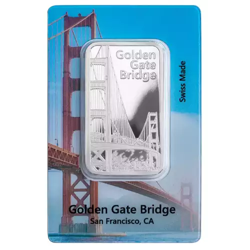PAMP GOLDEN GATE BRIDGE BAR 1 OZ SILVER
