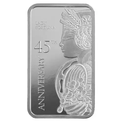 PAMP Suisse Lady Fortuna 45th Anniversary 1 oz Silver Bar (In Assay) (2)