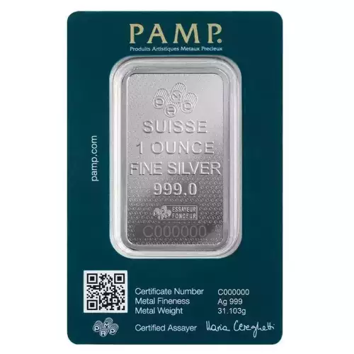 PAMP Suisse Lady Fortuna 45th Anniversary 1 oz Silver Bar (In Assay) (4)