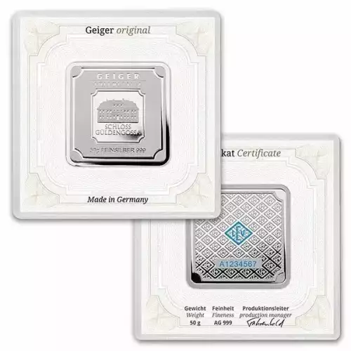 Silver Bar Geiger original - 50 g .999 in capsule - SKU# A007 (2)